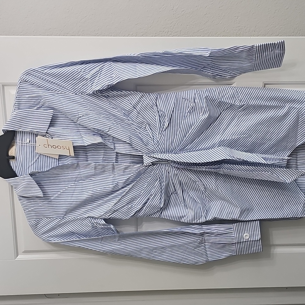 CHOOSY Cotton Long Sleeve Shirt Dress NWT Size 2 - Picture 7 of 8